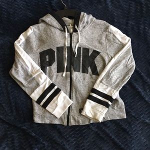 Grey and black zip up